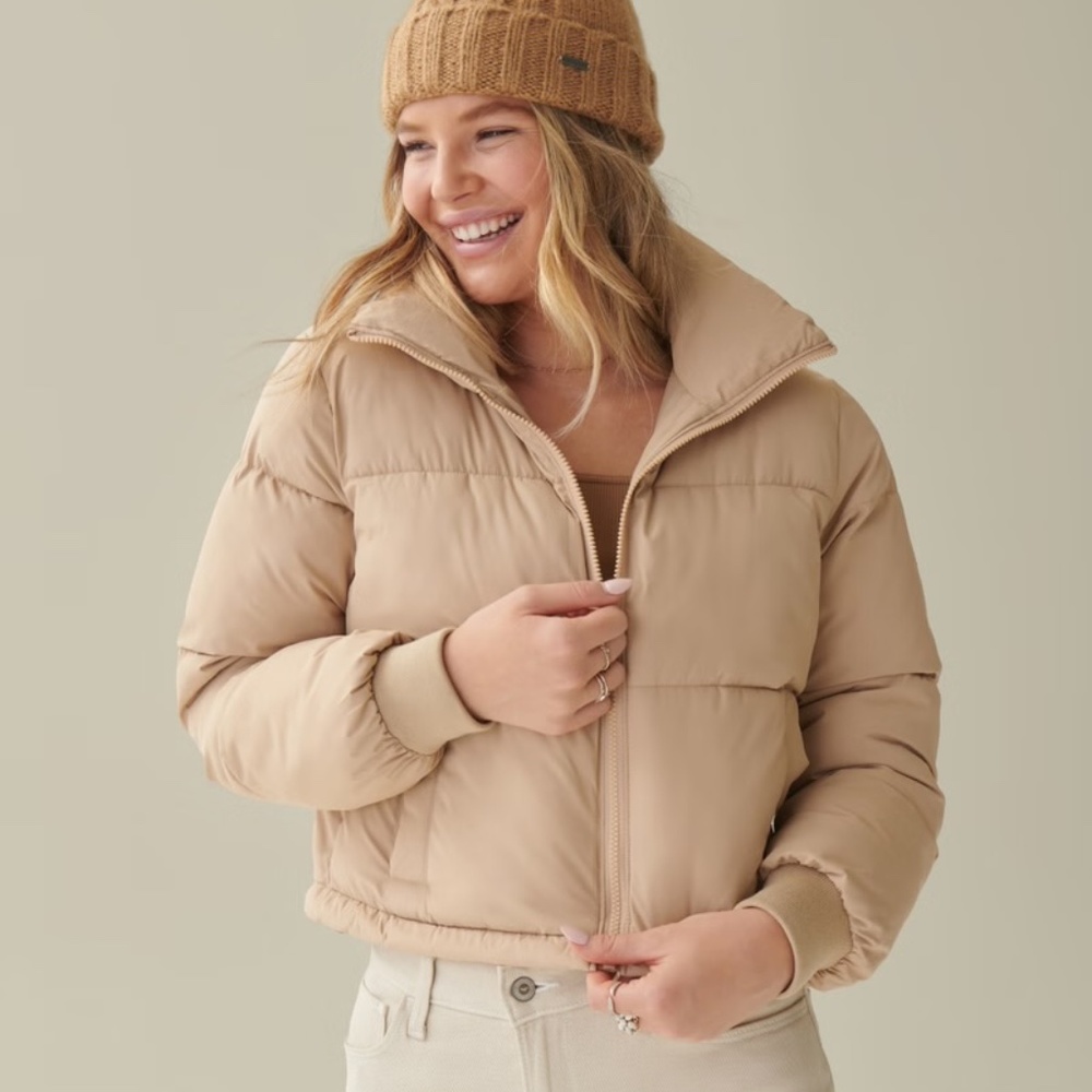Hollister Ultra Mini Puffer XXS Tan